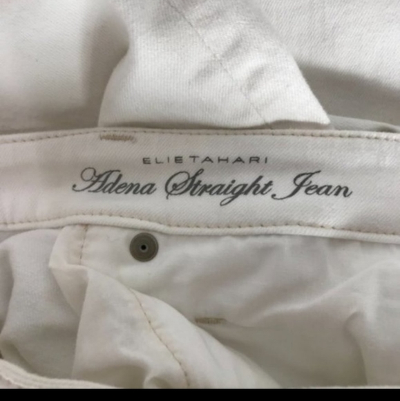 Elie Tahari Adena Straight Leg Jeans - Size 6 - White Jeans, Mid-Rise, Straight - Picture 7 of 8